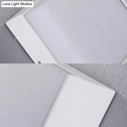 Modern white rectangular wall light with warm white led panel and direct wired sleek minimalist design