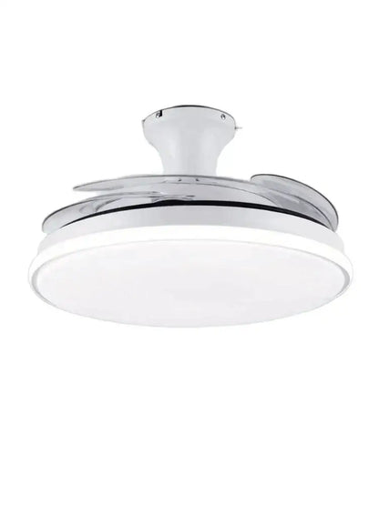 Modern white remote control ceiling fan with integrated light and sleek chrome finish for bedroom decorbites ceiling fans