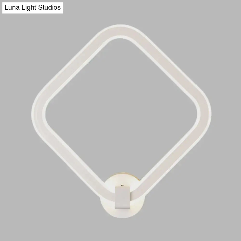 Modern white rhombus frame wall lamp with sleek minimalist design featuring energy-efficient modern led lighting