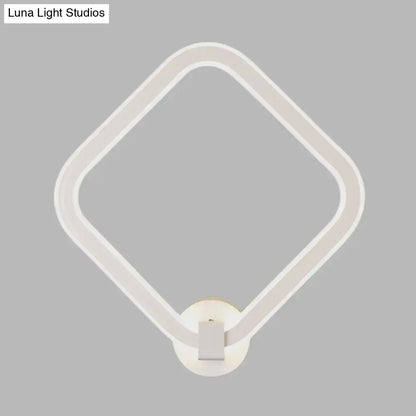 Modern white rhombus frame wall lamp with sleek minimalist design featuring energy-efficient modern led lighting