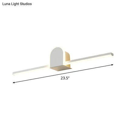 Modern white and gold slim rod bath vanity led wall sconce with sleek minimalist design for 110v-120v 220v-240v use