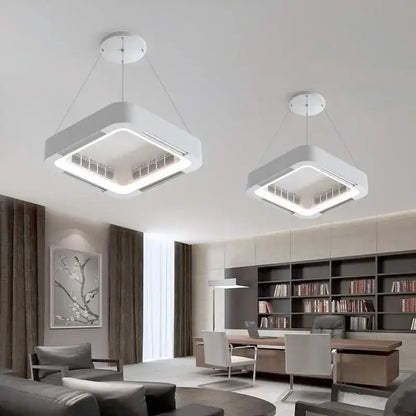 Modern white square bladeless ceiling fan light with sleek minimalist design and integrated led for bedroom decorbites fan light
