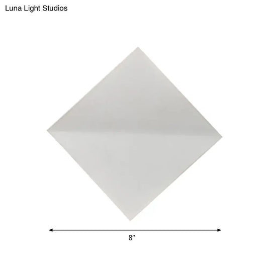 Modern white square wall sconce with smooth matte finish 8-inch direct wired electric light for living space