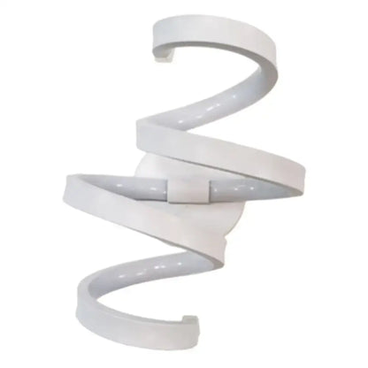 Modern white treble clef led wall sconce with spiral design for bedroom lighting and sleek led wall decor