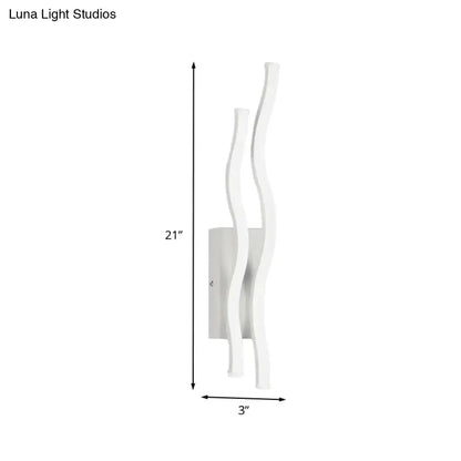 Modern white wall lamp fixture with two flowing acrylic arms designed for living room led lighting 220v-240v 110v-120v