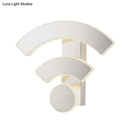 Modern white wifi led wall lamp sconce light with sleek curved arms and circular base for bedroom 220v-240v 110v-120v