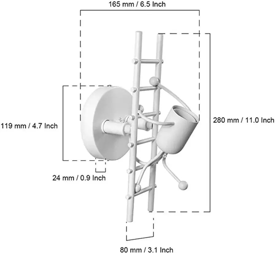 White metal ladder-style wall sconce with bucket-shaped light fixture modern wood and metal wall sconce decorbites led wood wall