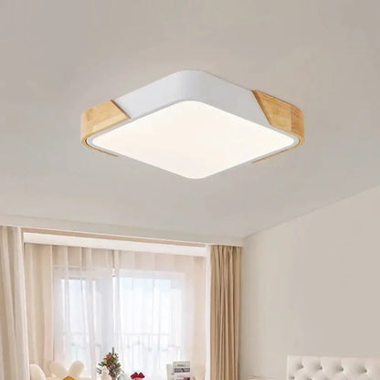 Modern wood and white led ceiling light with acrylic diffuser and natural wood accents ideal for bedroom decorbites ceiling light