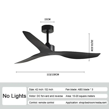 Modern wood industrial wind ceiling fan with black sleek abs blades and minimalist design for living room decorbites industrial wind