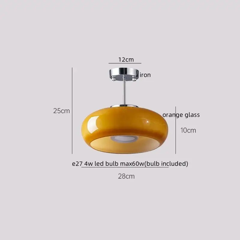 A sleek modern pendant ceiling light with glossy orange glass shade and polished chrome iron fixture for decorbites led wicker wood