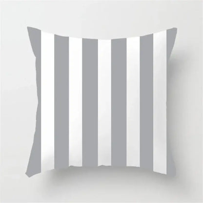 Square decorbites geometric stripe pillowcase with alternating white and light gray vertical stripes for living room decor