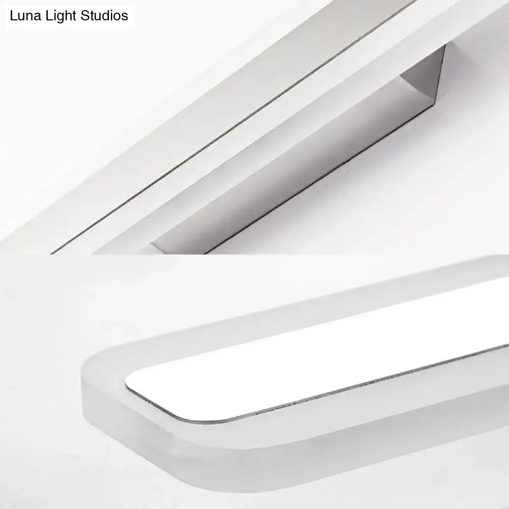 Modern yellow and gray bathroom vanity led light fixture with frosted glass panels and white light strip design
