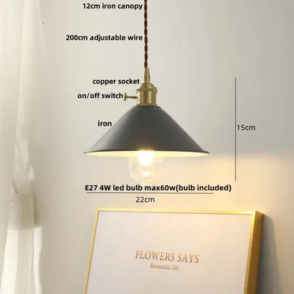 Black iron pendant light with brass socket switch and adjustable 200cm wire featuring decorbites iron lampshade led bulb
