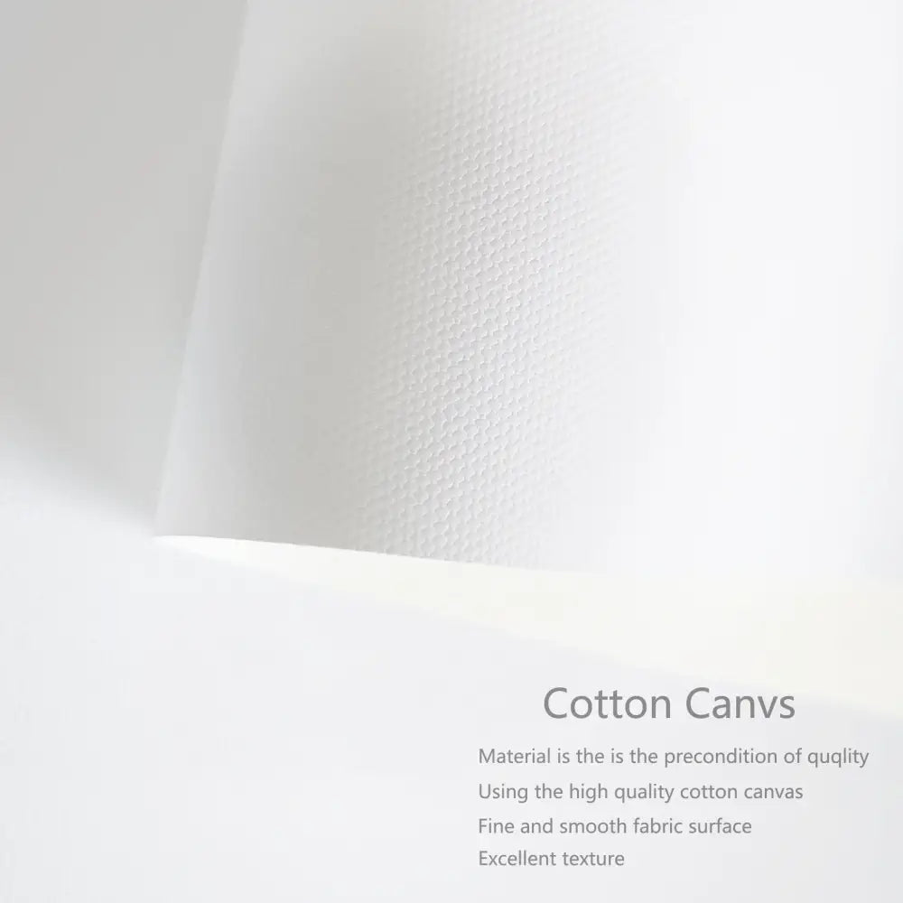 White cotton canvas print with smooth texture and subtle woven pattern for black and white modernism home decor