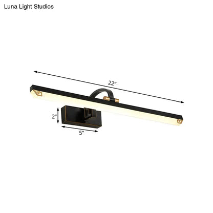 Modernist black and gold linear vanity light with sleek rectangular design black finish linear led wall lamp