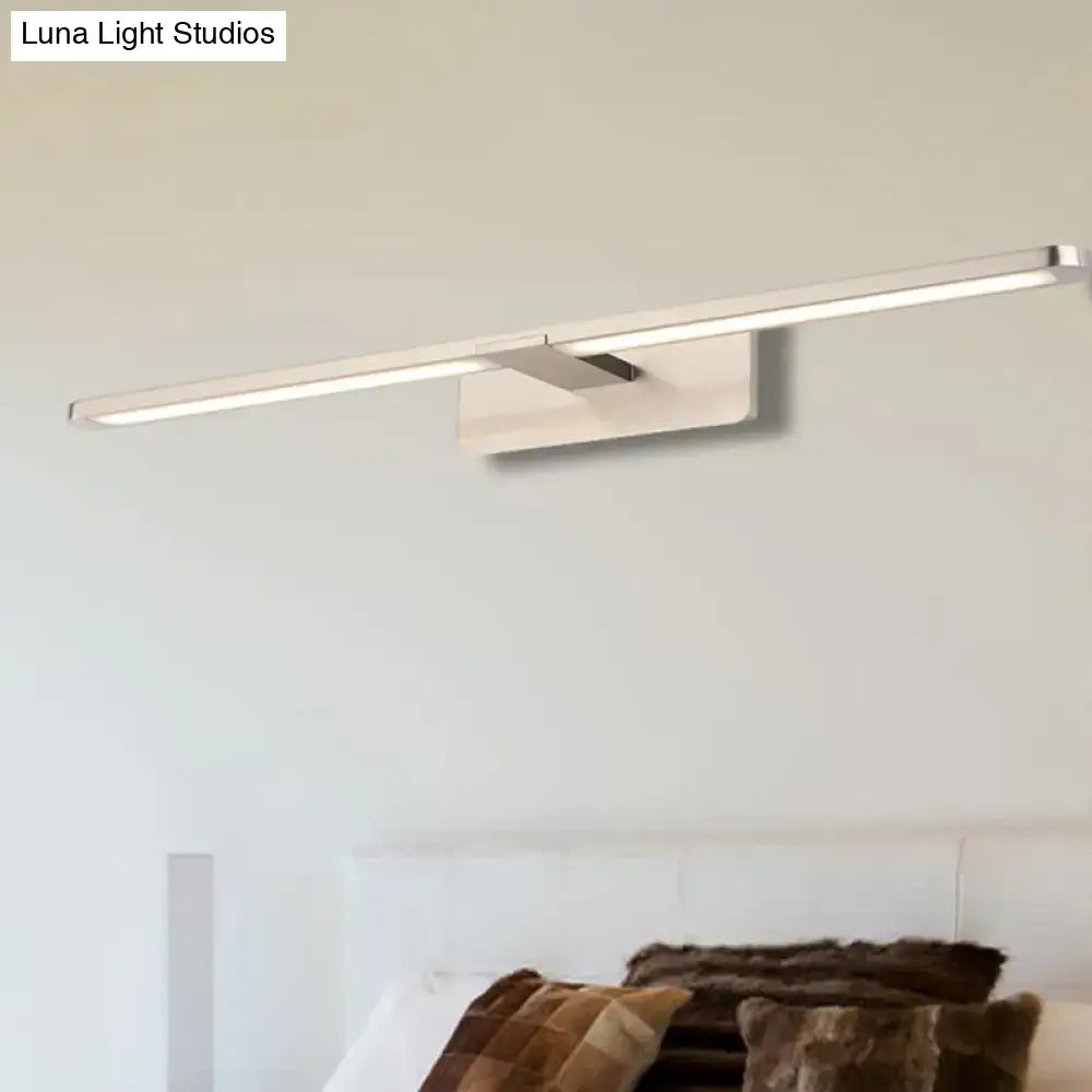 Modern chrome-finished metal wall sconce with sleek rectangular design for living room led wall sconce lamp lighting
