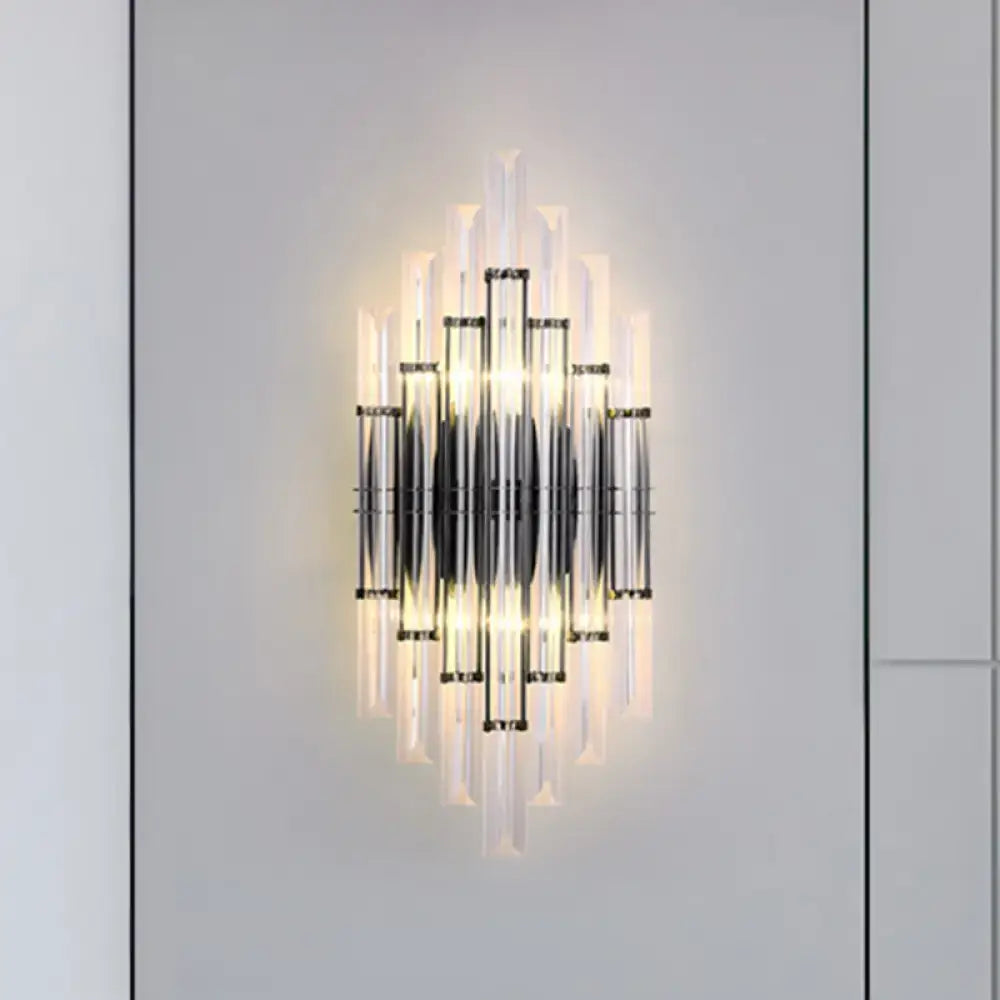 Modernist style black and clear acrylic wall light with geometric design and warm light for 110v-120v or 220v-240v use