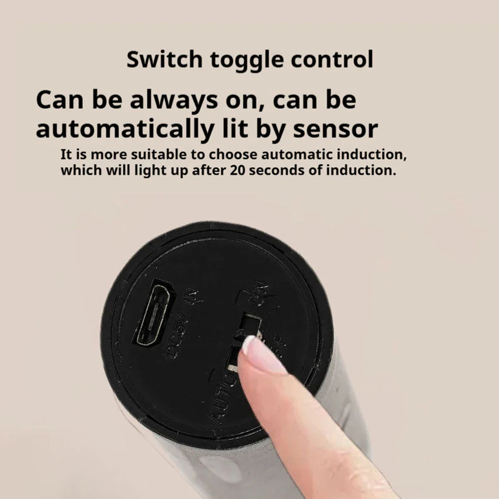 Sensor-activated light with toggle switch.