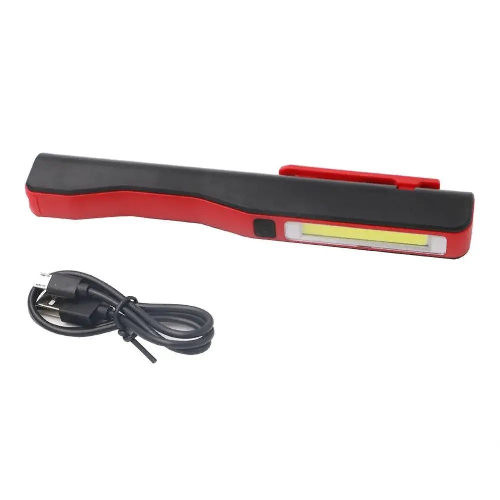 Red and black decorbites cob led rechargeable work light with clip-on design from multicolor cob led flashlight 4 pack