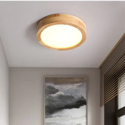Natural circular wood ceiling lamp with warm diffused glow by decorbites circular wood ceiling for living room lighting