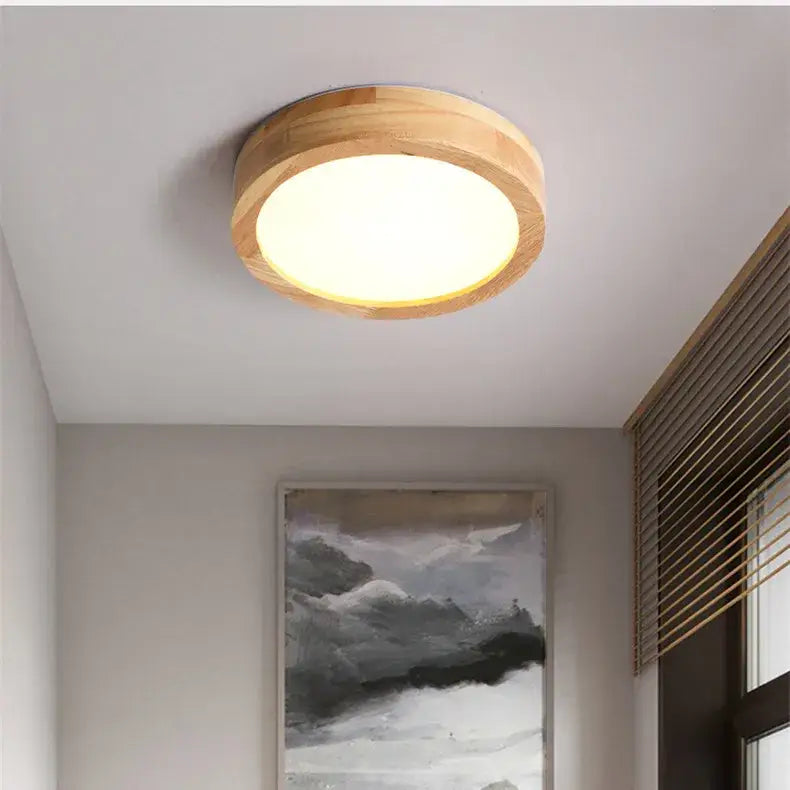 Natural circular wood ceiling lamp with warm diffused glow by decorbites circular wood ceiling for living room lighting