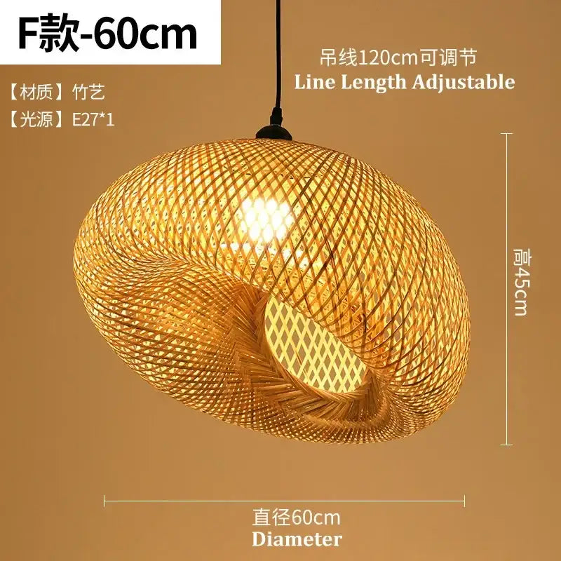 A warm-toned natural woven bamboo pendant light with a dome shape and adjustable hanging line for dining room decorbites bamboo pendant chandelier