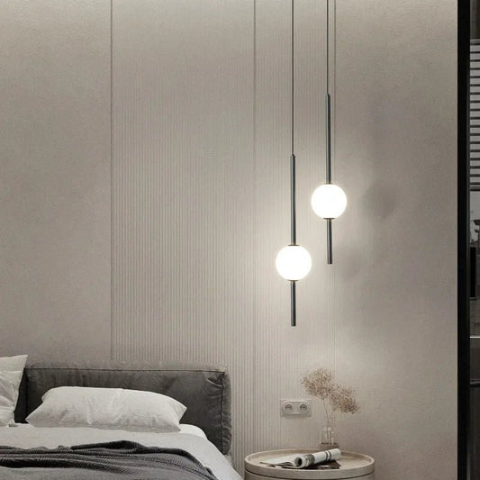 Nordic Acrylic Globe Pendant Light in Black or Gold - Decorbites