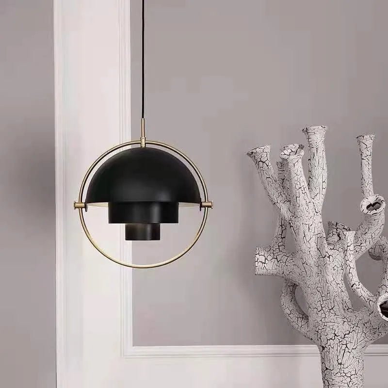 Nordic Art Deco Metal Pendant Light, White Black Gold - Decorbites