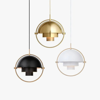 Nordic Art Deco Metal Pendant Light, White Black Gold - Decorbites