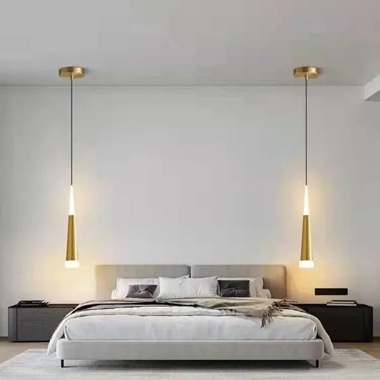 Nordic Black and Gold Aluminum Cord Pendant Light - Decorbites