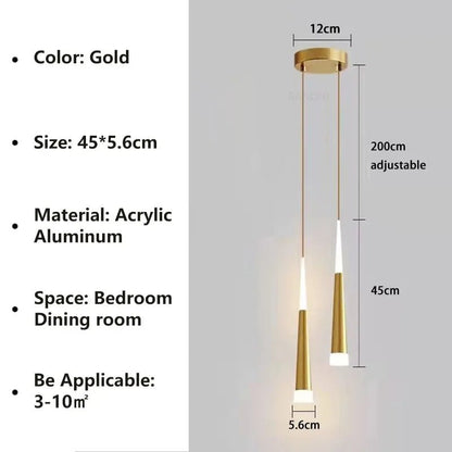 Nordic Black and Gold Aluminum Cord Pendant Light - Decorbites