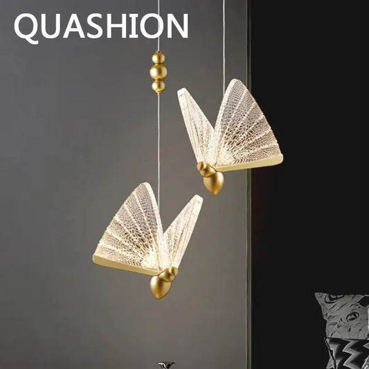 Nordic Butterfly Pendant Light With Iron And Acrylic - Decorbites
