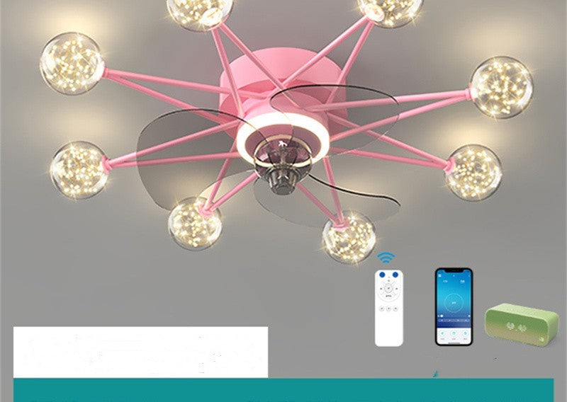 Nordische Deckenventilator-Lichter Wohnzimmer Esszimmer voller Sterne