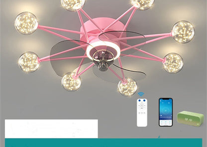Nordische Deckenventilator-Lichter Wohnzimmer Esszimmer voller Sterne
