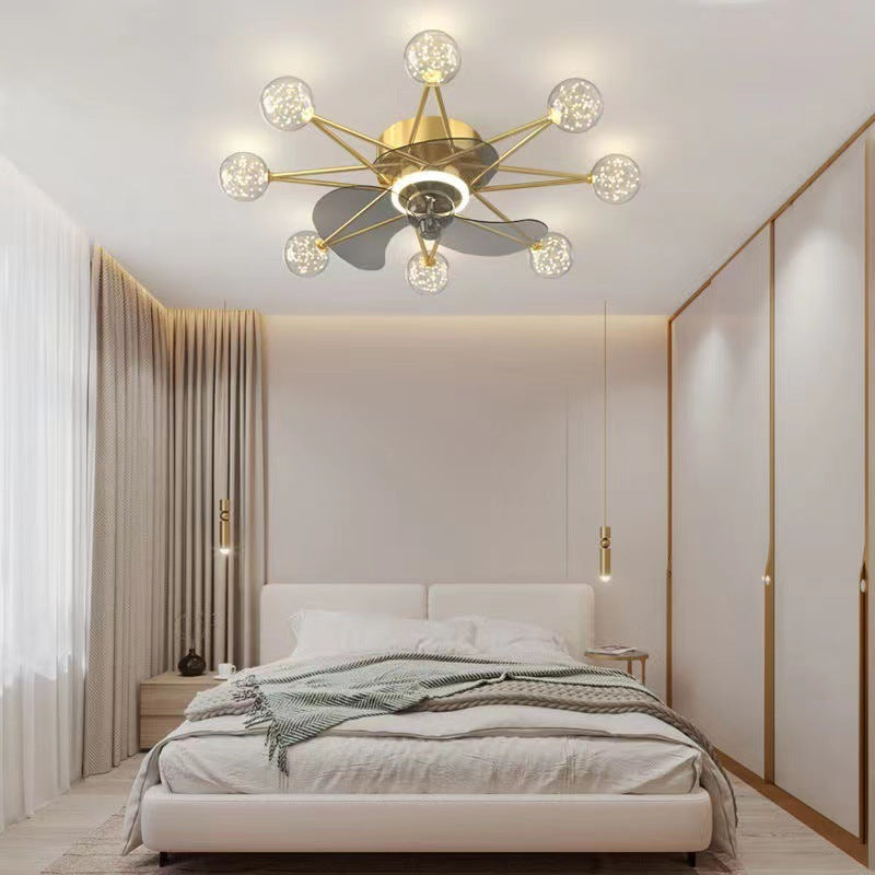 Nordische Deckenventilator-Lichter Wohnzimmer Esszimmer voller Sterne