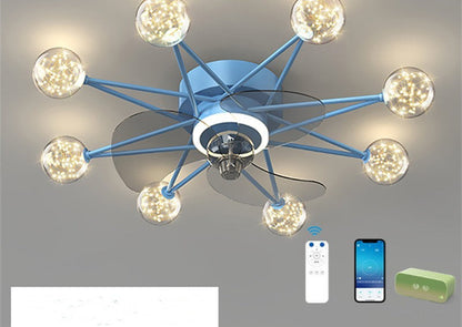Nordische Deckenventilator-Lichter Wohnzimmer Esszimmer voller Sterne