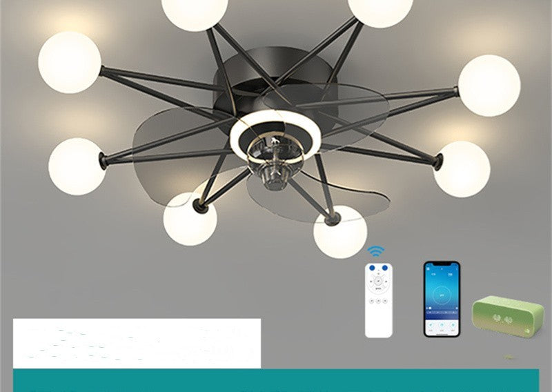 Nordische Deckenventilator-Lichter Wohnzimmer Esszimmer voller Sterne