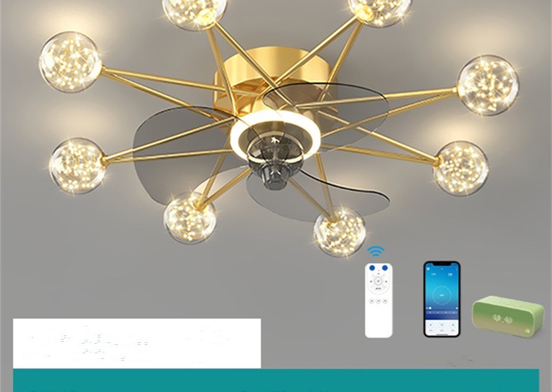 Nordische Deckenventilator-Lichter Wohnzimmer Esszimmer voller Sterne