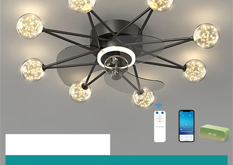 Nordische Deckenventilator-Lichter Wohnzimmer Esszimmer voller Sterne