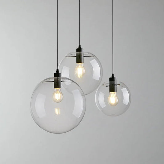 Nordic Clear Glass Globe Pendant Light - Decorbites