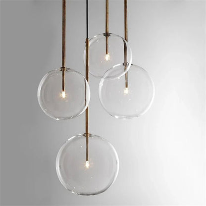 Nordic Clear Glass Globe Pendant Light in Chrome - Decorbites