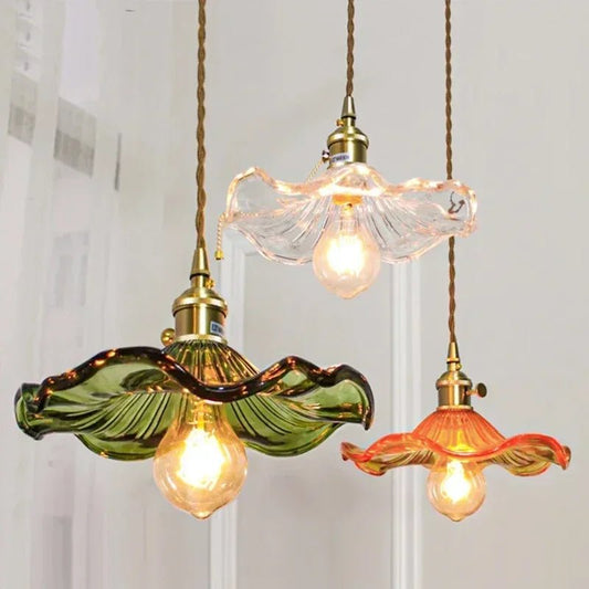 Nordic Colorful Glass Pendant Light With Polished Copper - Decorbites