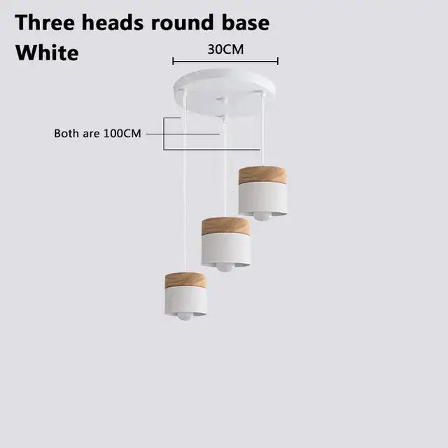 Nordic colorful wood iron pendant lights featuring white cylindrical shades with wooden tops for living room decorbites decor