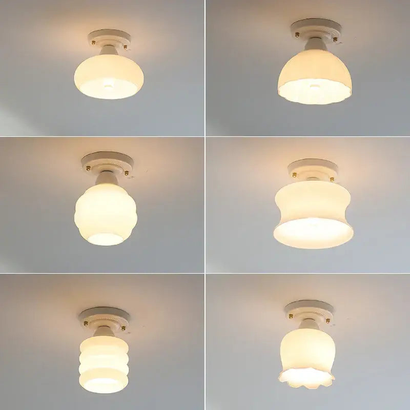White frosted glass nordic cream ceramic led ceiling light with a simple rounded design for bedroom decorbites ceramic led ceiling