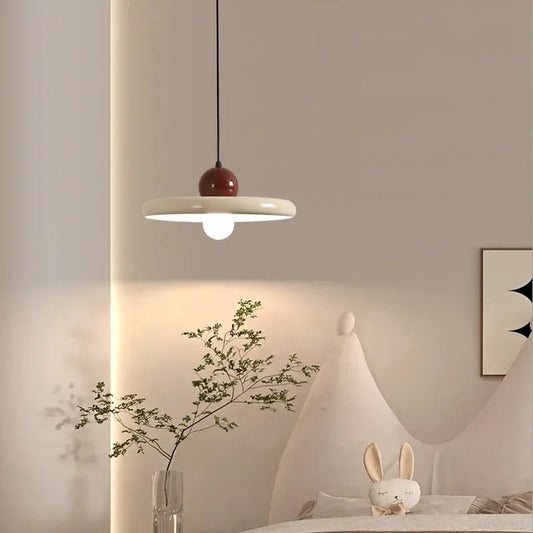 Nordic Cream Flying Saucer Acrylic Pendant Light - Decorbites