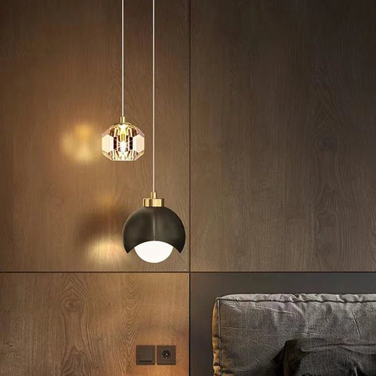Nordic Crystal Line Pendant Light in Gold or Black - Decorbites