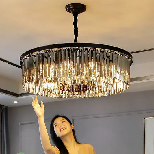 Nordic Crystal Pendant Light in Black or Gold - Decorbites