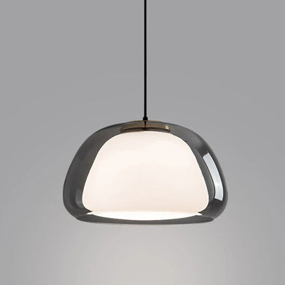 Nordic Double Glass Pendant Light in Amber, Gray, or Clear - Decorbites
