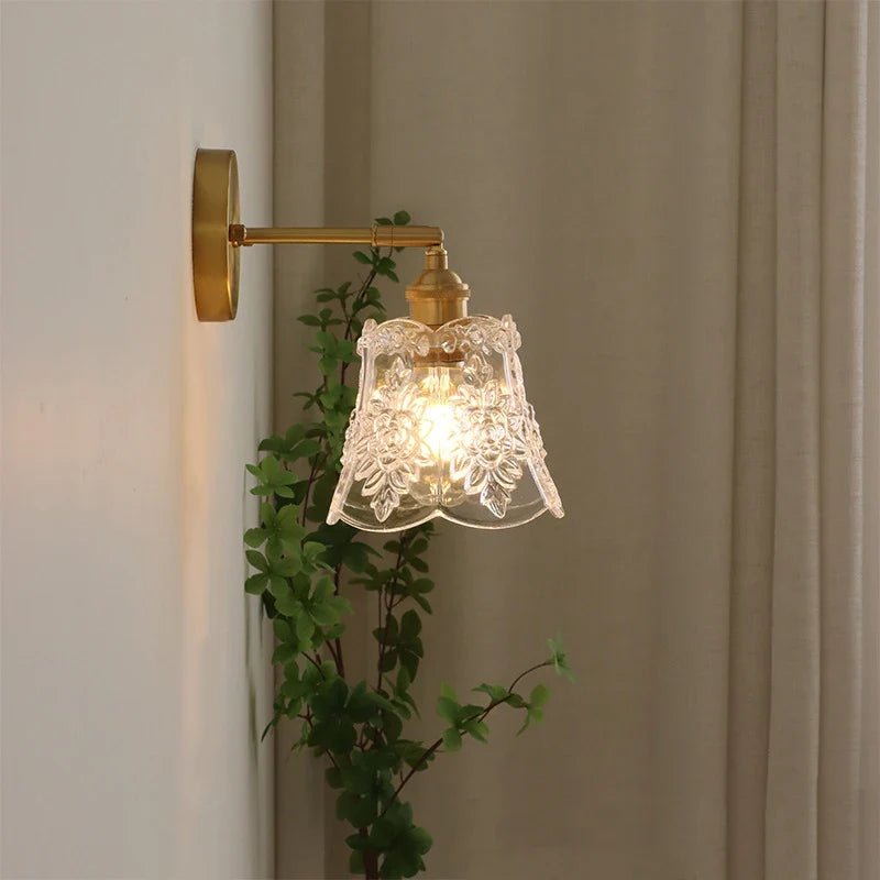 Nordic Flower Glass Pendant Light in Polished Copper - Decorbites
