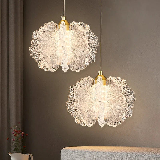 Nordic French Cream Acrylic Flower Pendant Light - Decorbites